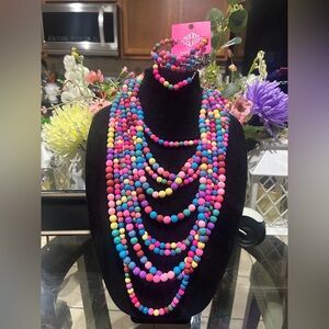 Sassy Jones Makemba Colorful Beaded Necklace and Bracelet Set